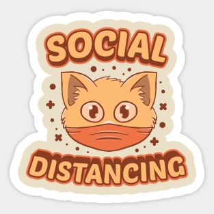 Social Distance Dance Party! - Cute Cat Sticker